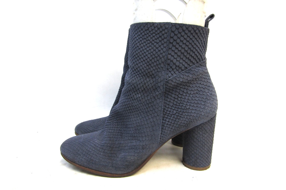 Maje Womens Size 37 EUR Blue Suede Zip Ankle Fashion Boots Bootie